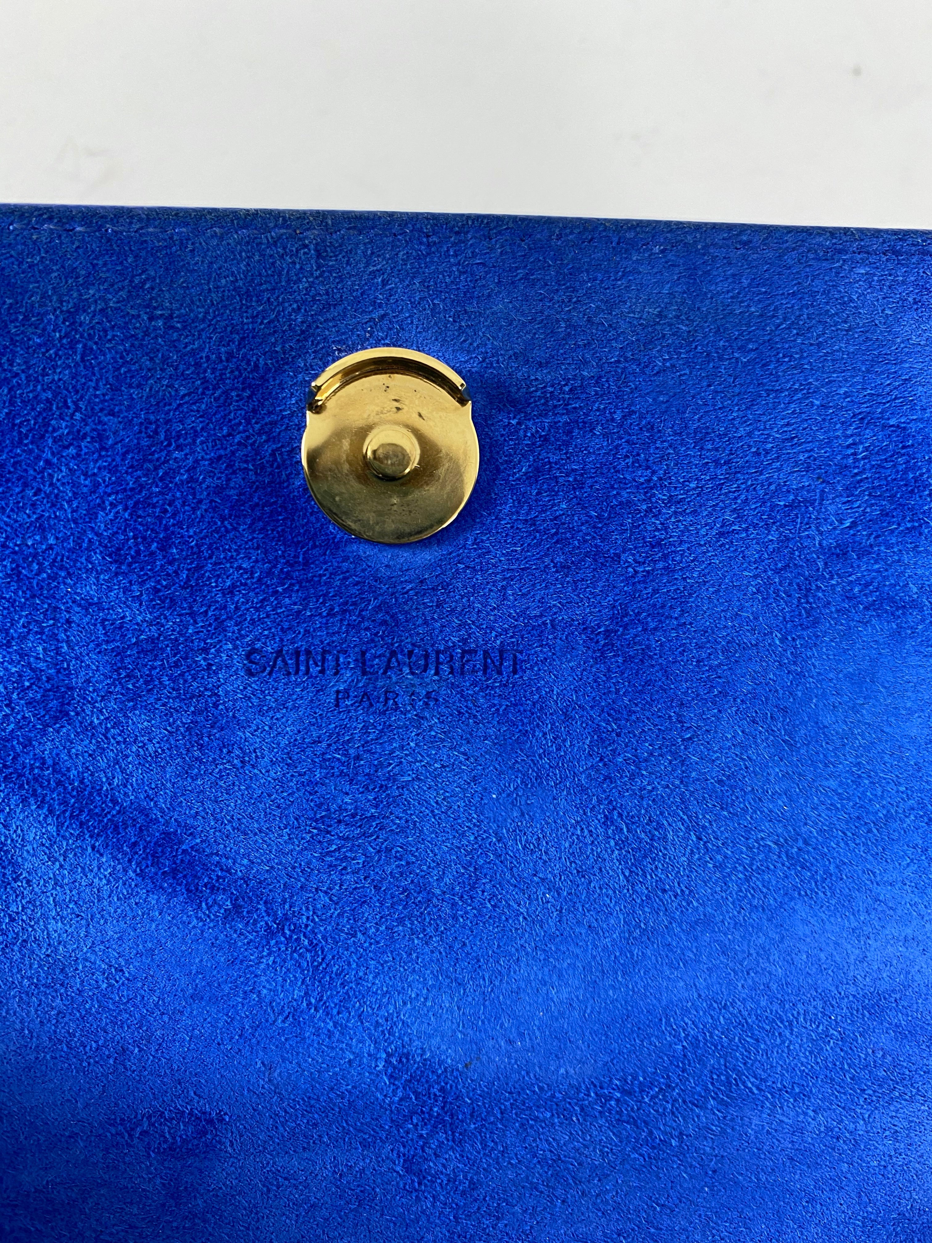 Saint Laurent Blue and Gold Mini Kate Crossbody Bag