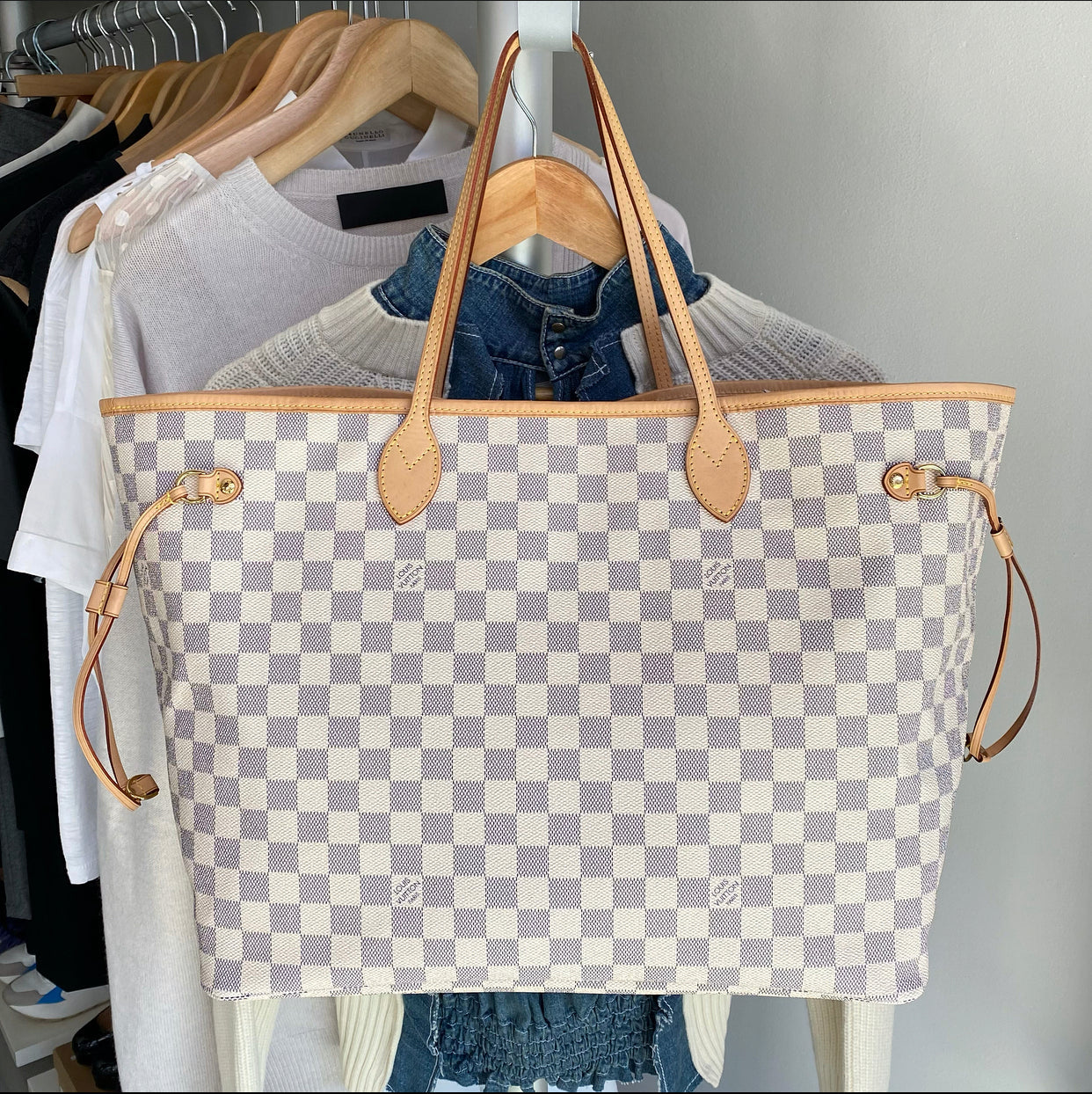 Louis Vuitton Damier Azur Neverfull GM Tote Bag