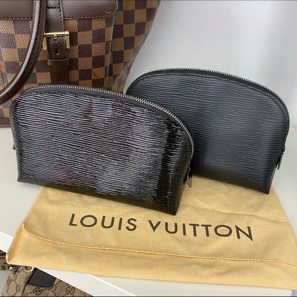 Louis Vuitton Black Epi Electric Small Cosmetic Pouch Bag