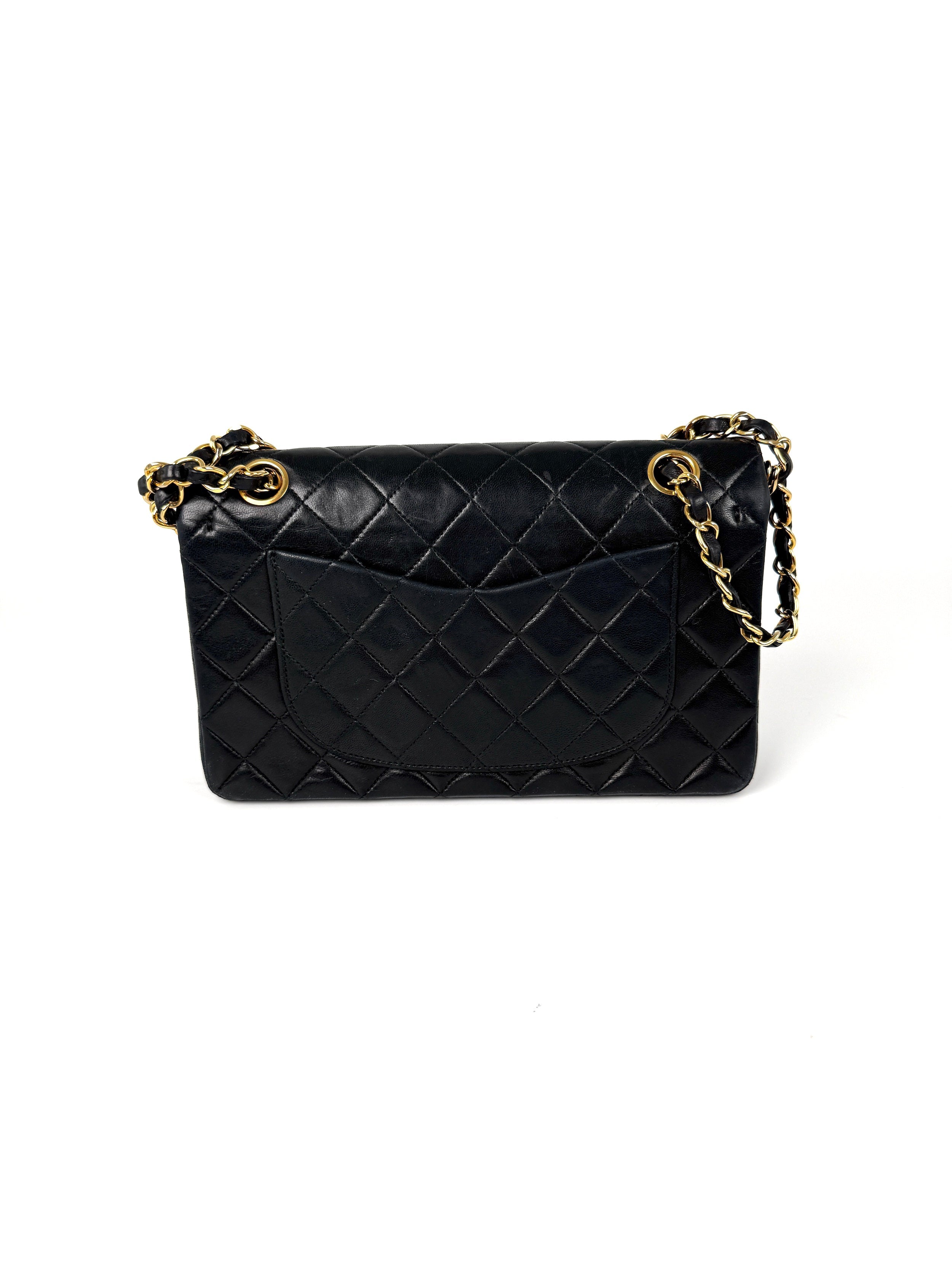 Vintage CHANEL Small Classic Quilted Lambskin Leather Double Flap Bag