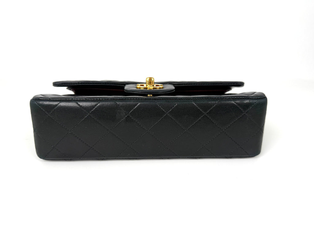 Vintage CHANEL Small Classic Quilted Lambskin Leather Double Flap Bag