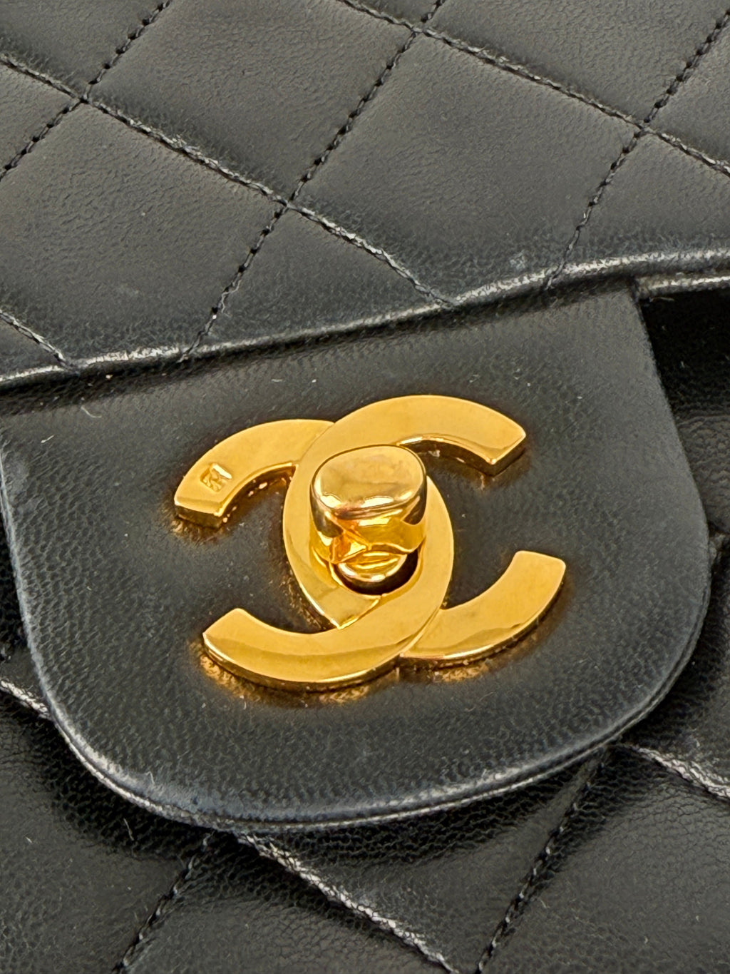 Vintage CHANEL Small Classic Quilted Lambskin Leather Double Flap Bag