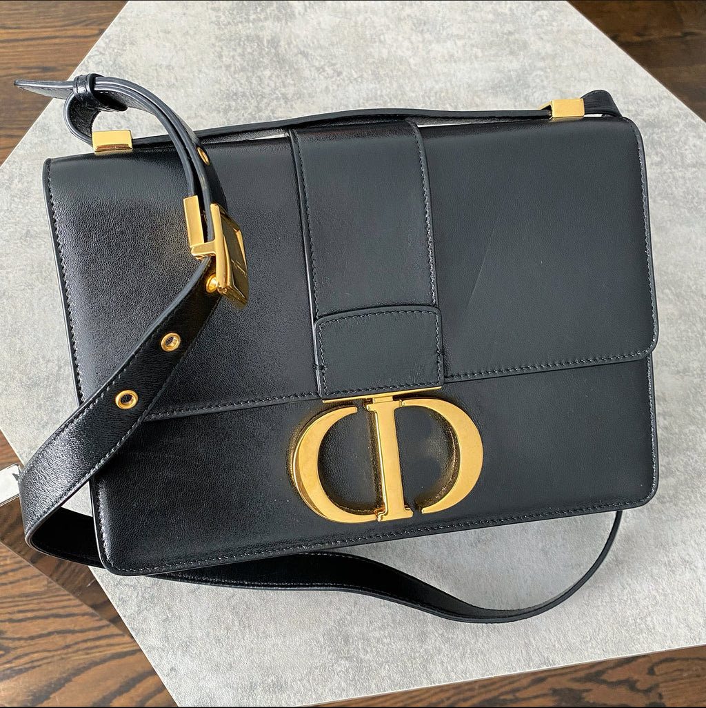 Dior Black Leather Medium 30 Montagne Bag