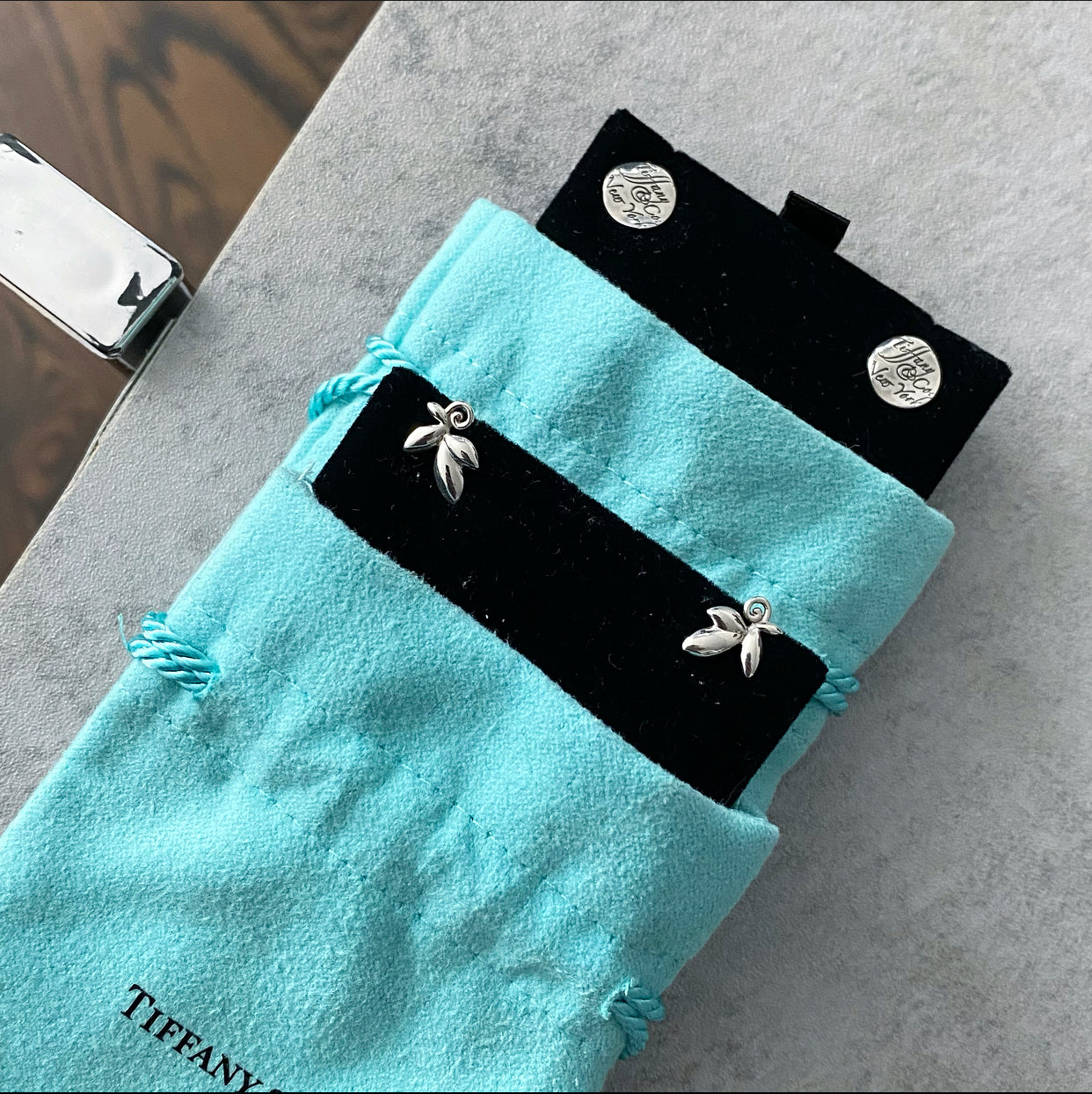 Tiffany & Co.  Sterling Silver Paloma Picasso Olive Leaf Earrings