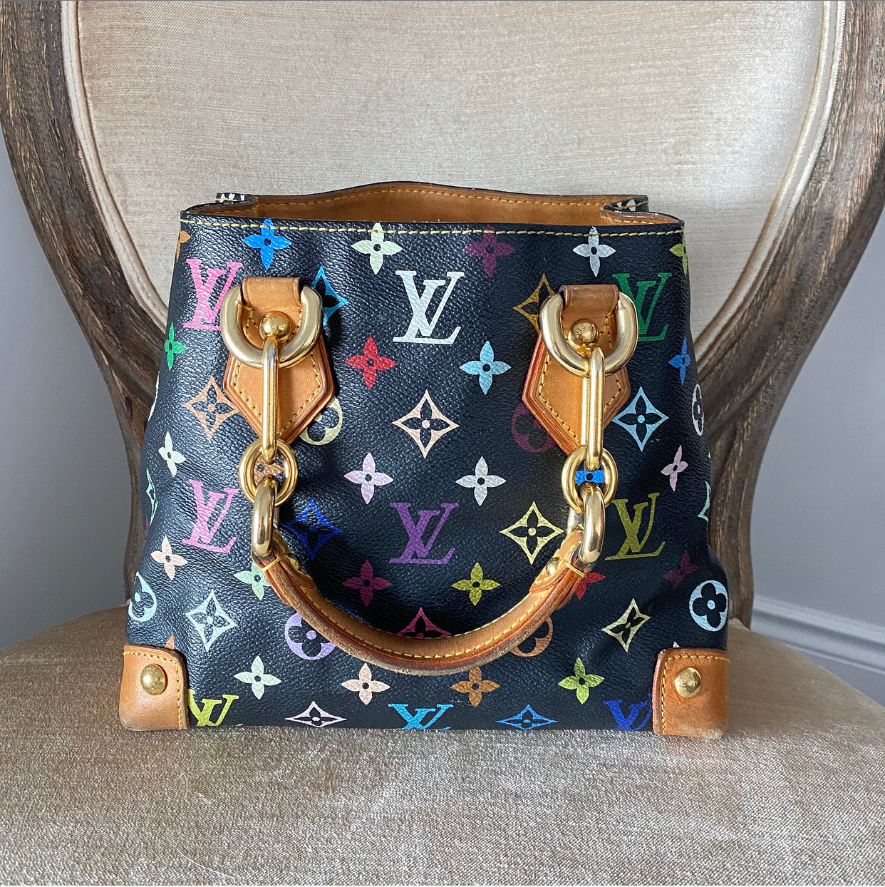 Louis Vuitton Murakami Multicolor Black Audra Mini Tote Bag
