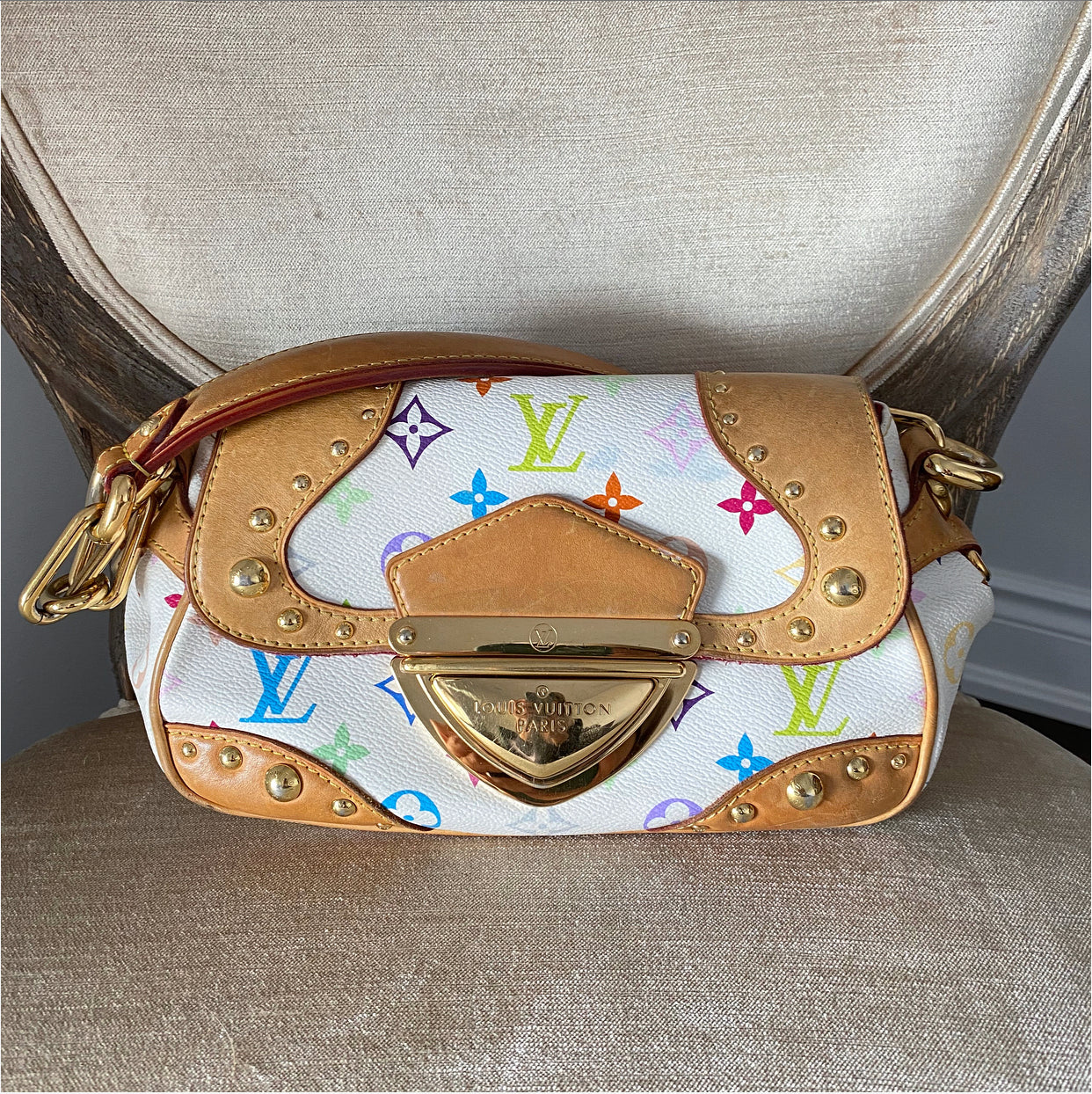 Louis Vuitton Murakami Multicolor White Marilyn Shoulder Pochette Bag