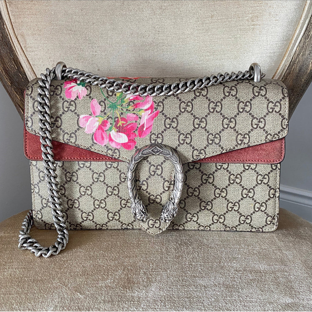 Gucci Monogram Canvas Small Dionysus Blooms Bag
