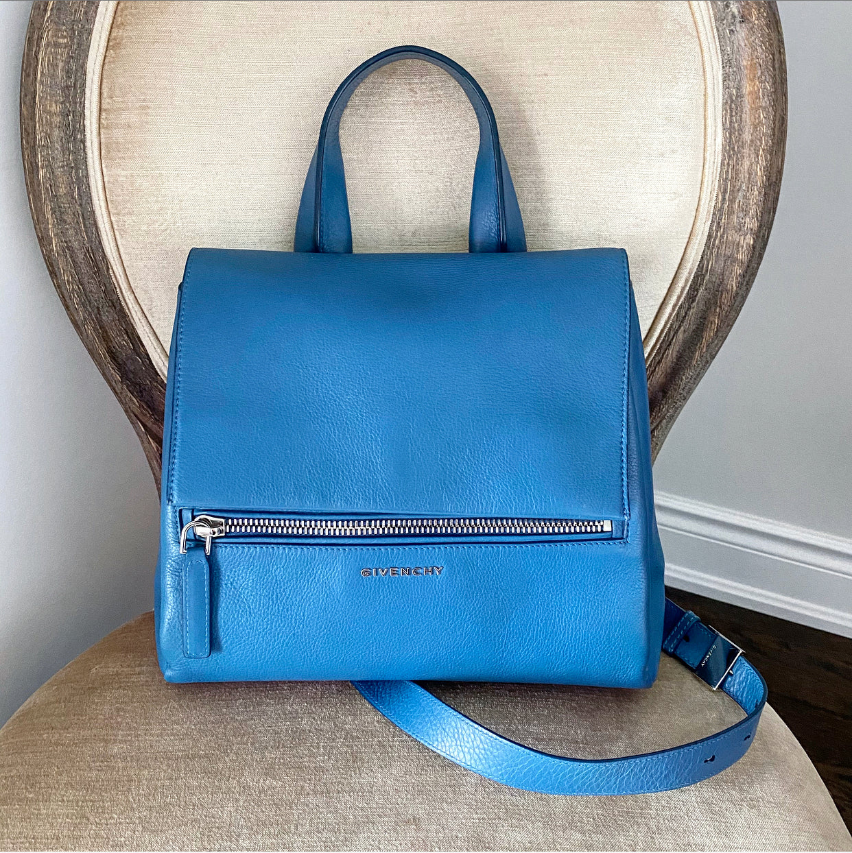 Givenchy Blue Leather Pandora Pure Crossbody Bag
