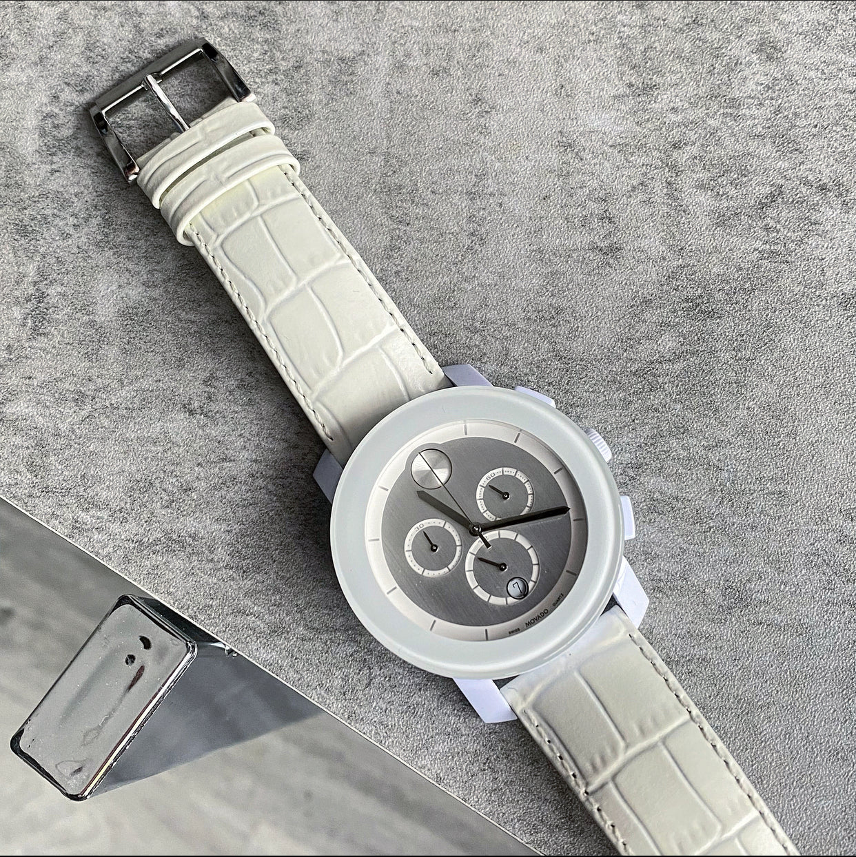 Movado Bold White Large Wrist Watch
