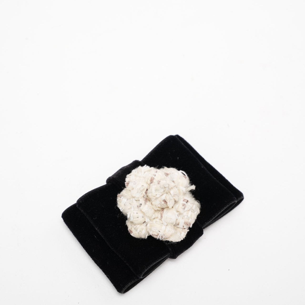 Chanel Black Velvet Bow Brooch