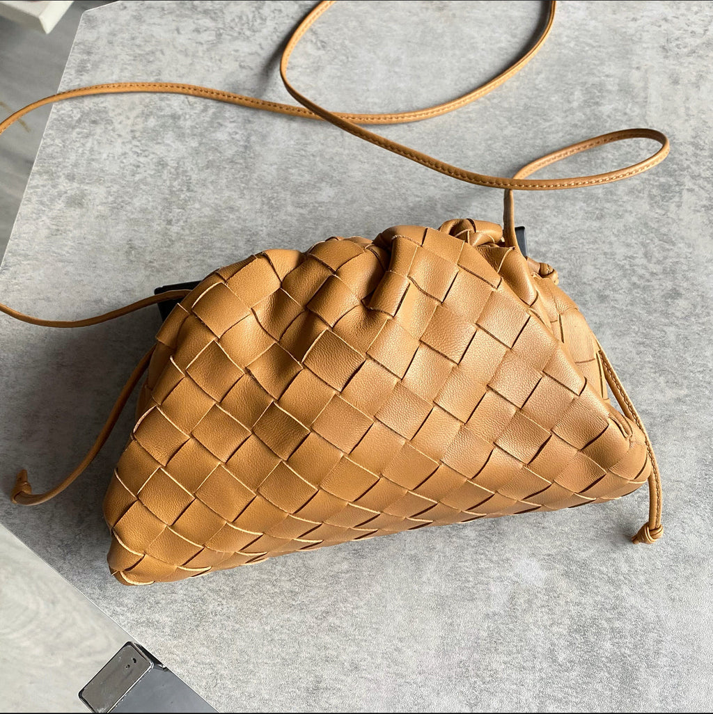 Bottega Veneta Mini Pouch in Caramel Intrecciato Leather