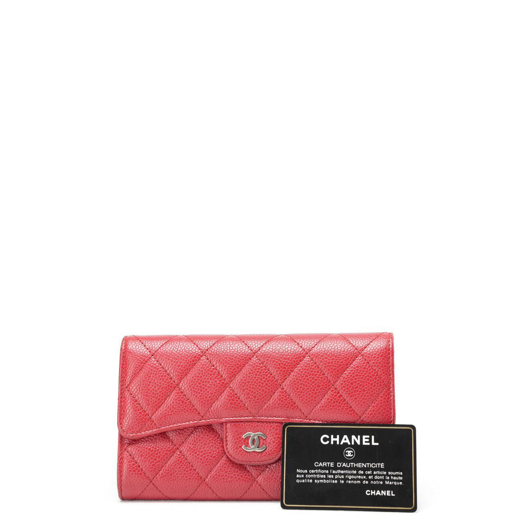 Chanel Red Large Flap Wallet Caviar 2014-2015