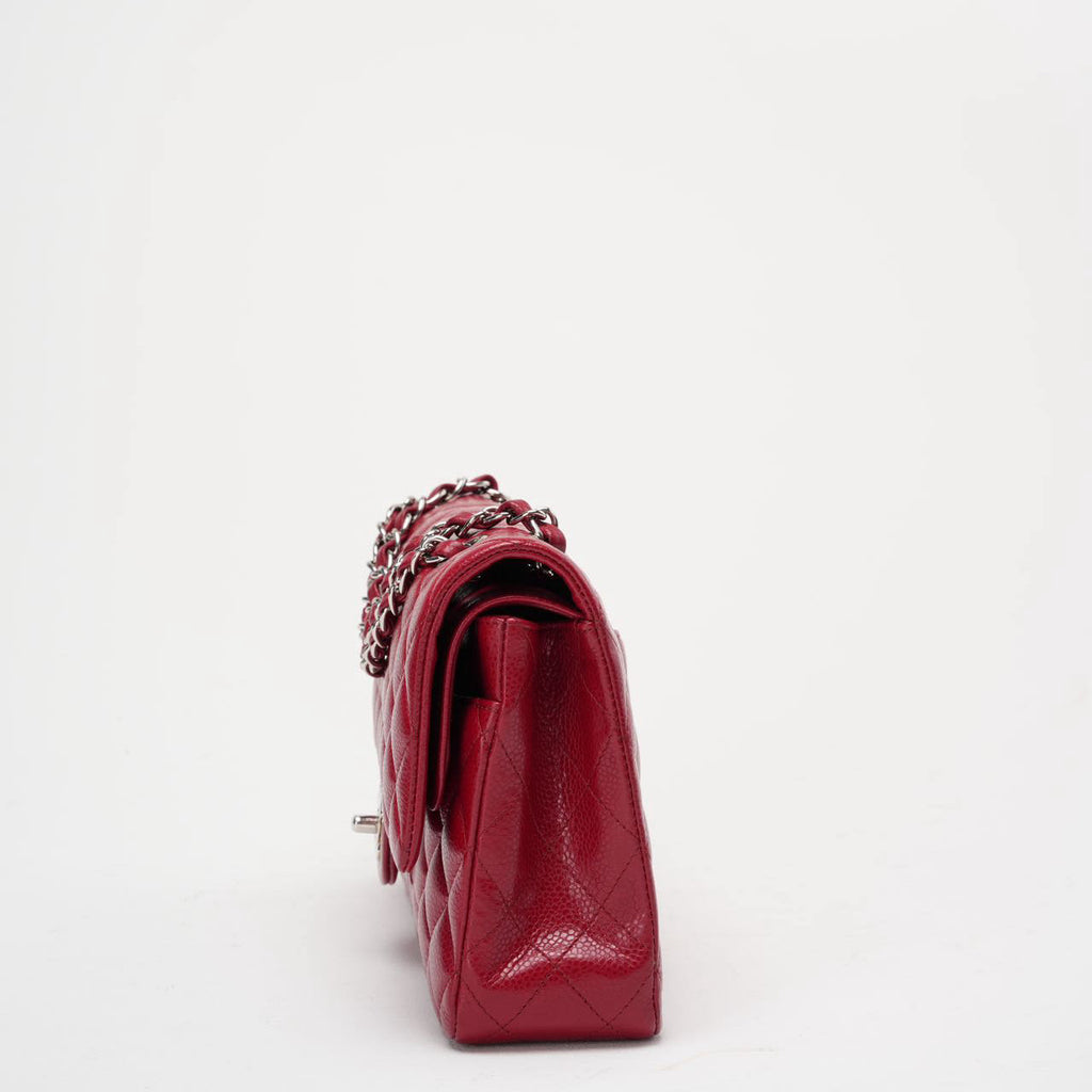 Chanel Burgundy Red Classic Flap Bag Caviar 2012