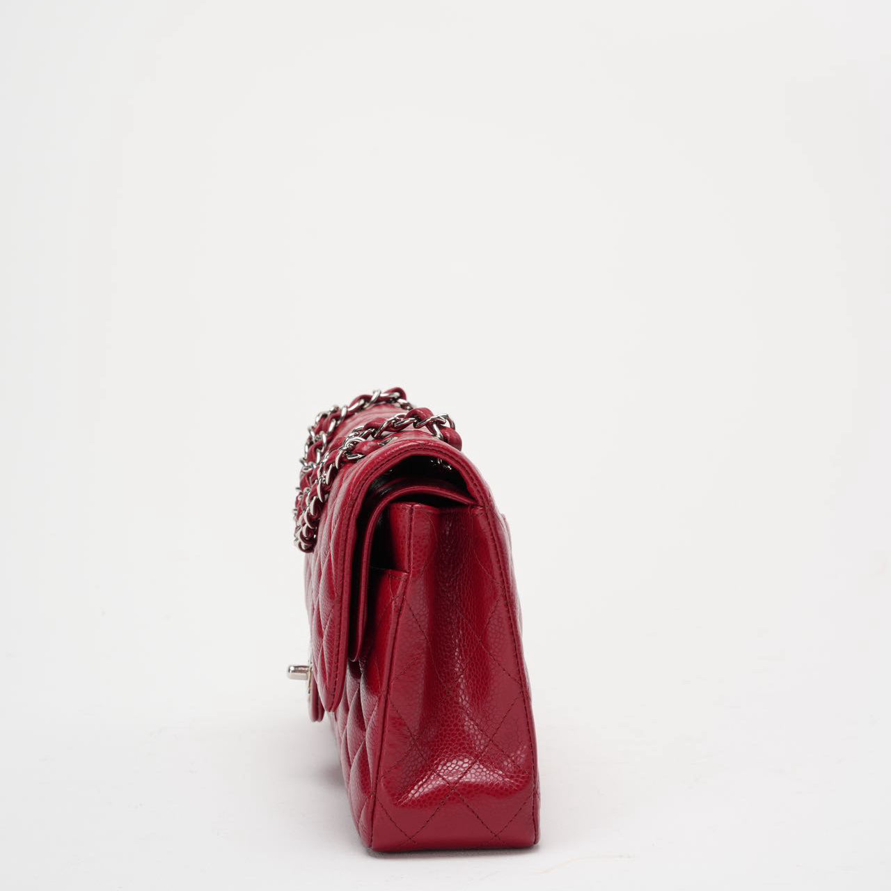 Chanel Burgundy Red Classic Flap Bag Caviar 2012