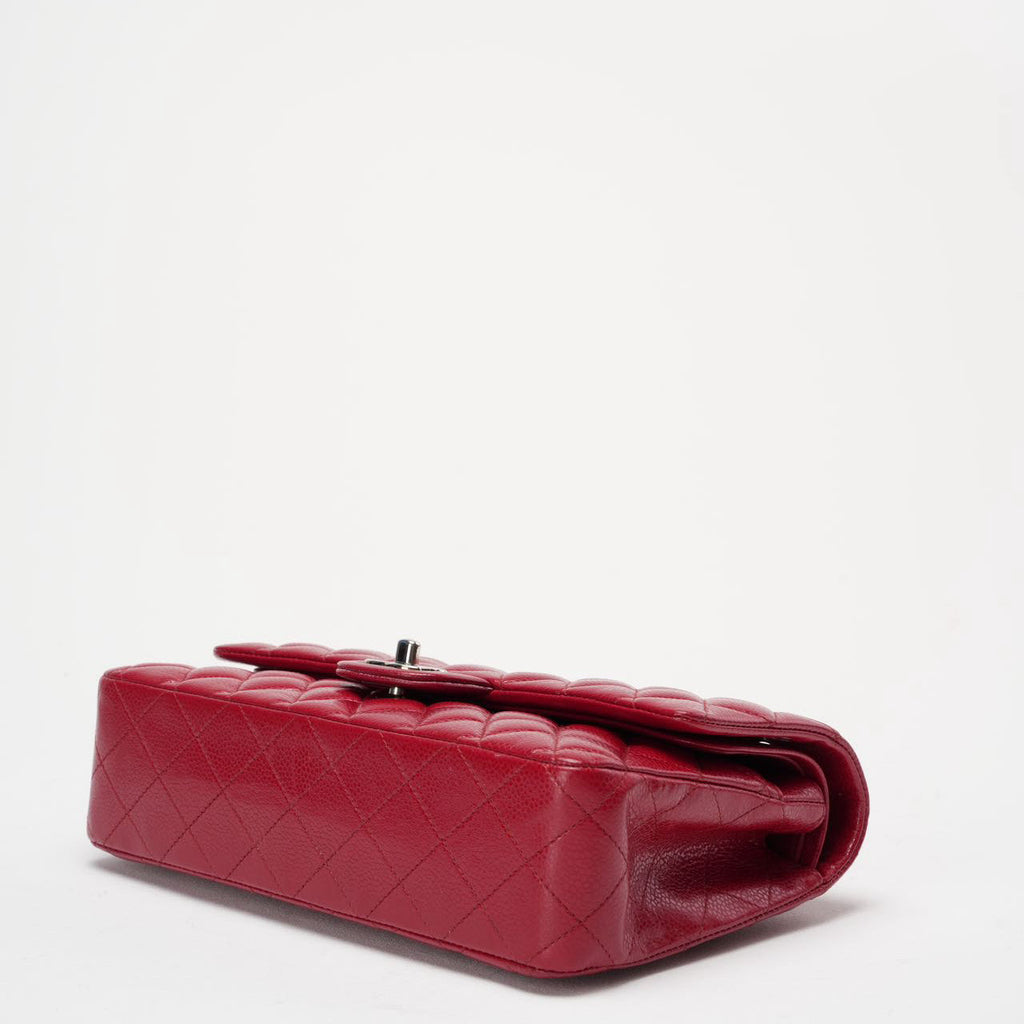 Chanel Burgundy Red Classic Flap Bag Caviar 2012