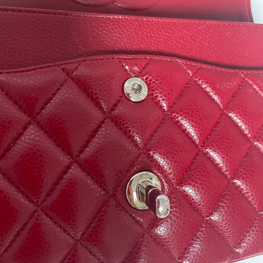 Chanel Burgundy Red Classic Flap Bag Caviar 2012
