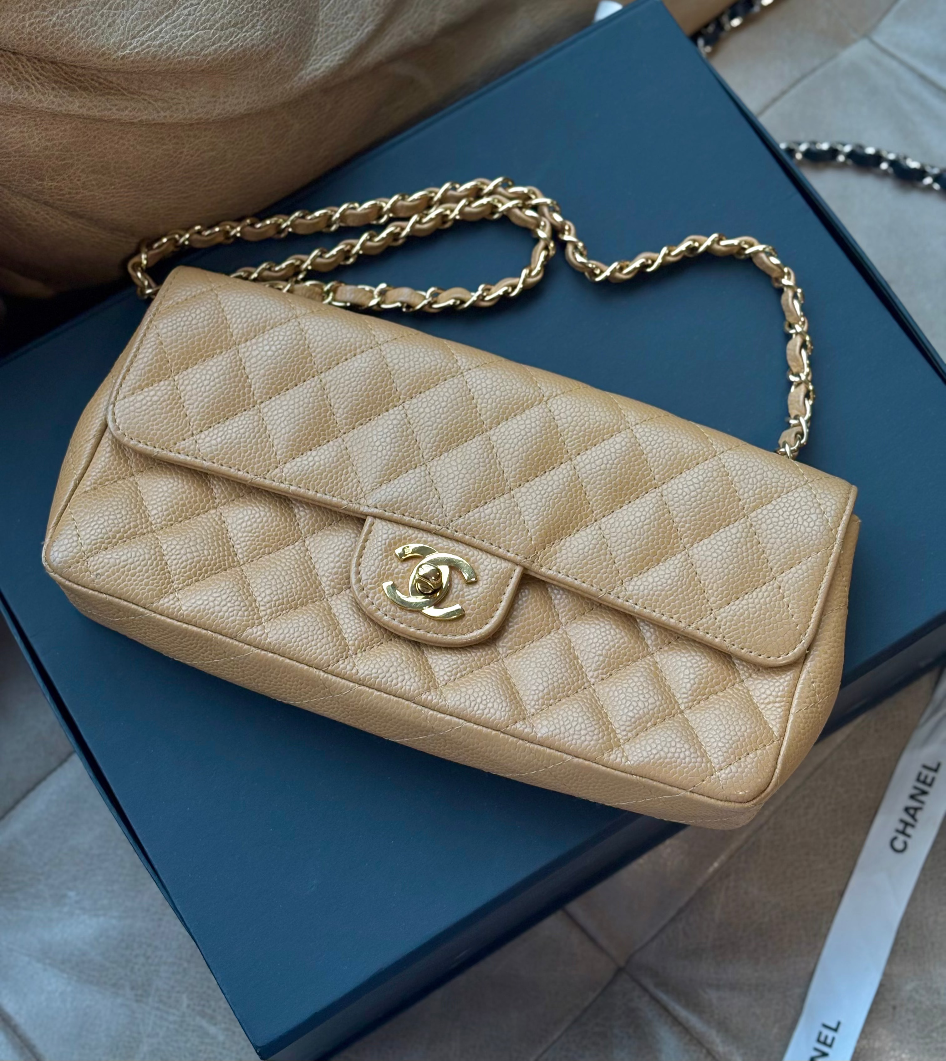 Chanel East West Flap Bag
