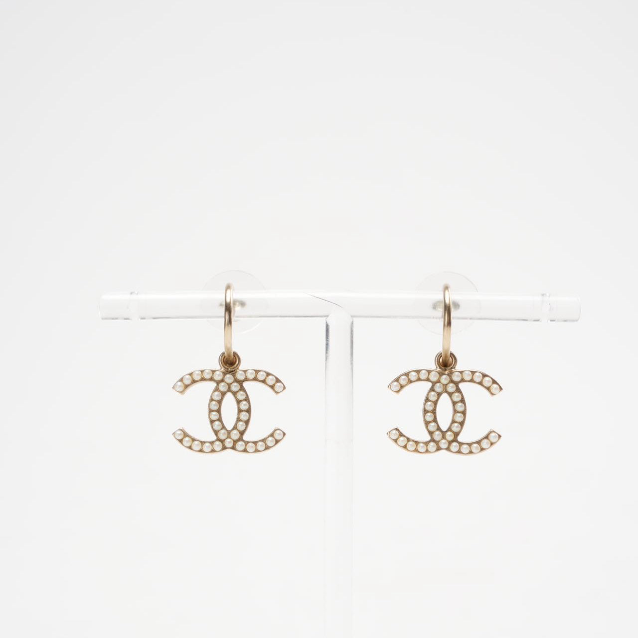 Chanel Pearl CC Drop Earrings