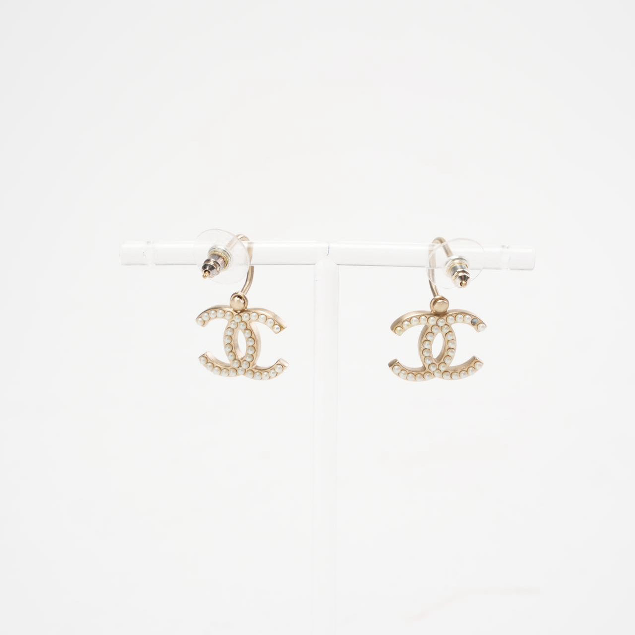 Chanel Pearl CC Drop Earrings