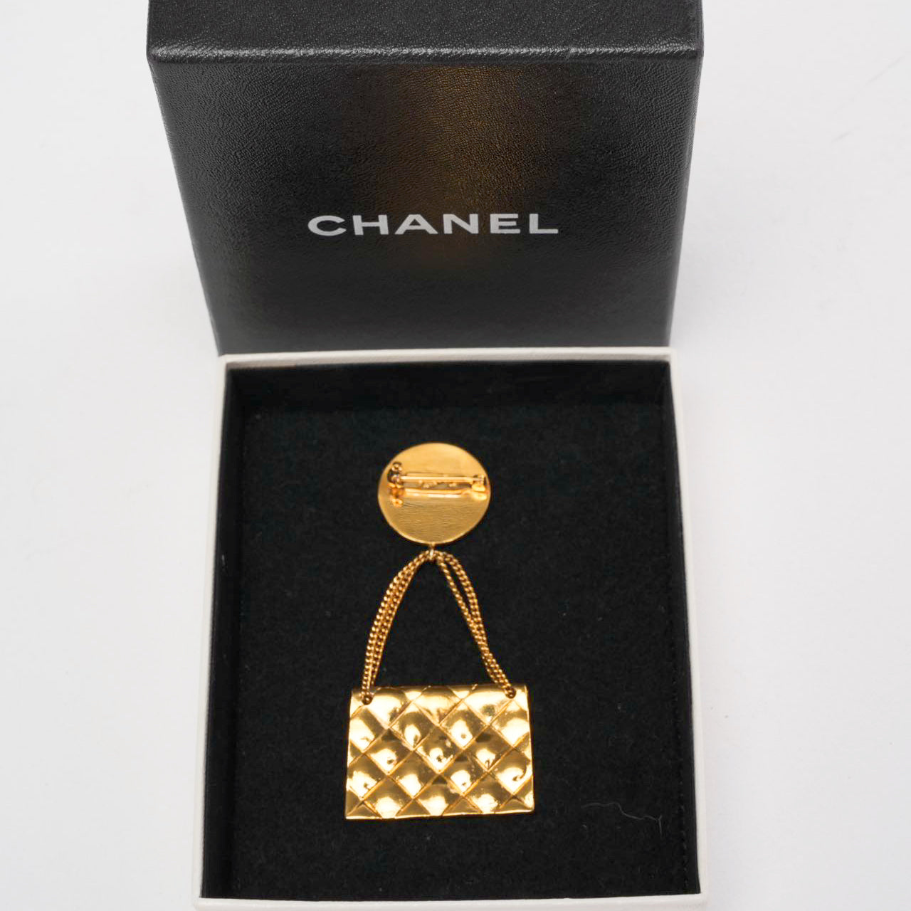 Chanel Vintage Gold Plated Coin Handbag Brooch
