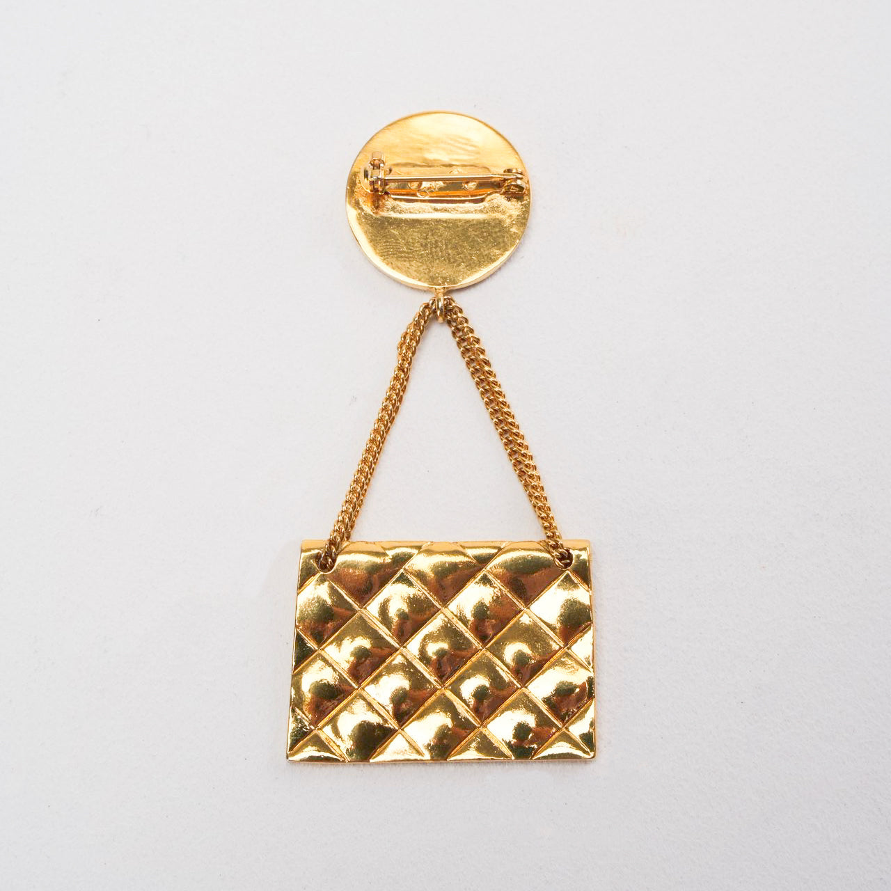 Chanel Vintage Gold Plated Coin Handbag Brooch