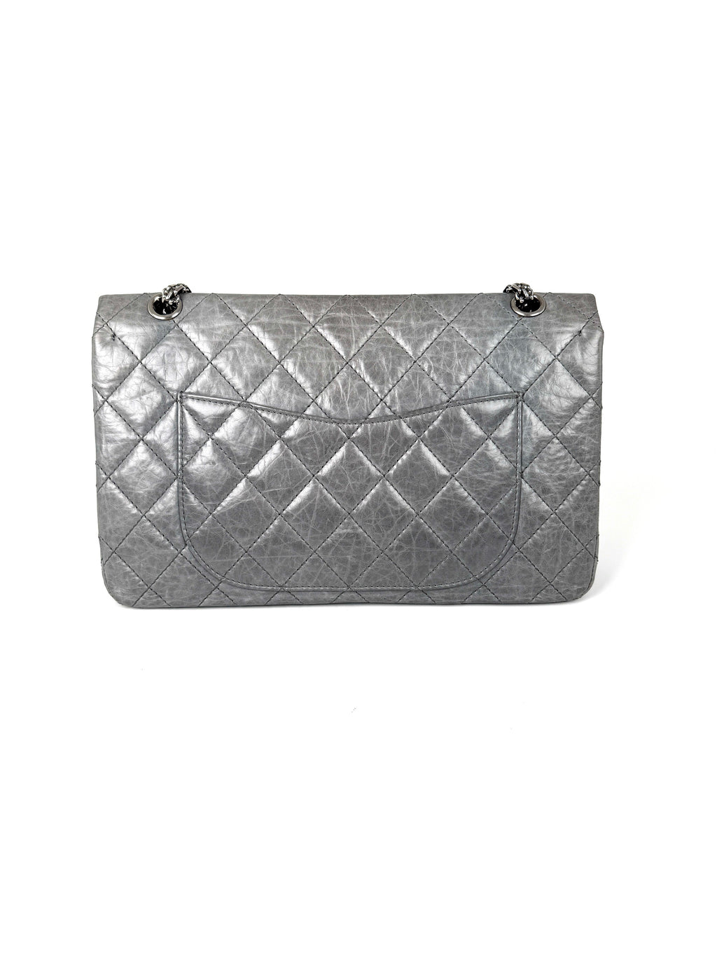 CHANEL Gray 227 2005 Reissue 2.55 Leather Shoulder Crossbody Bag