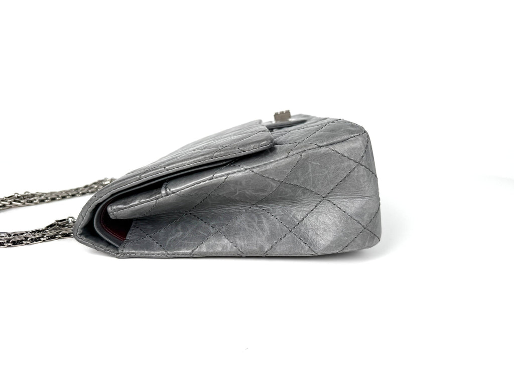 CHANEL Gray 227 2005 Reissue 2.55 Leather Shoulder Crossbody Bag