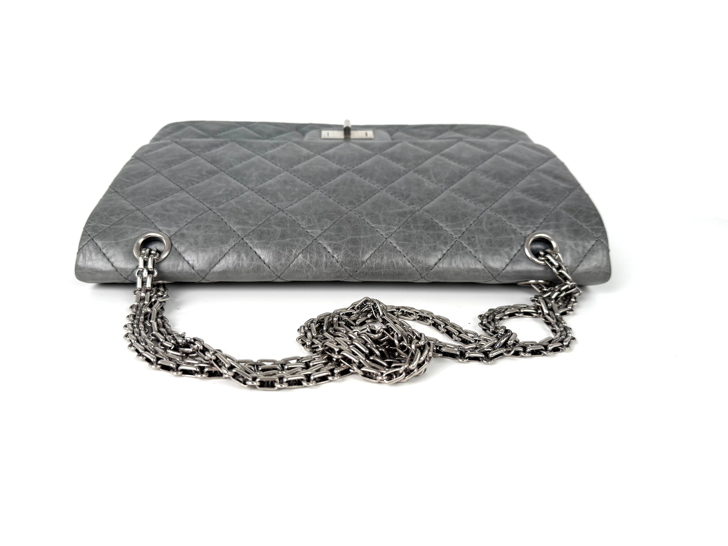 CHANEL Gray 227 2005 Reissue 2.55 Leather Shoulder Crossbody Bag
