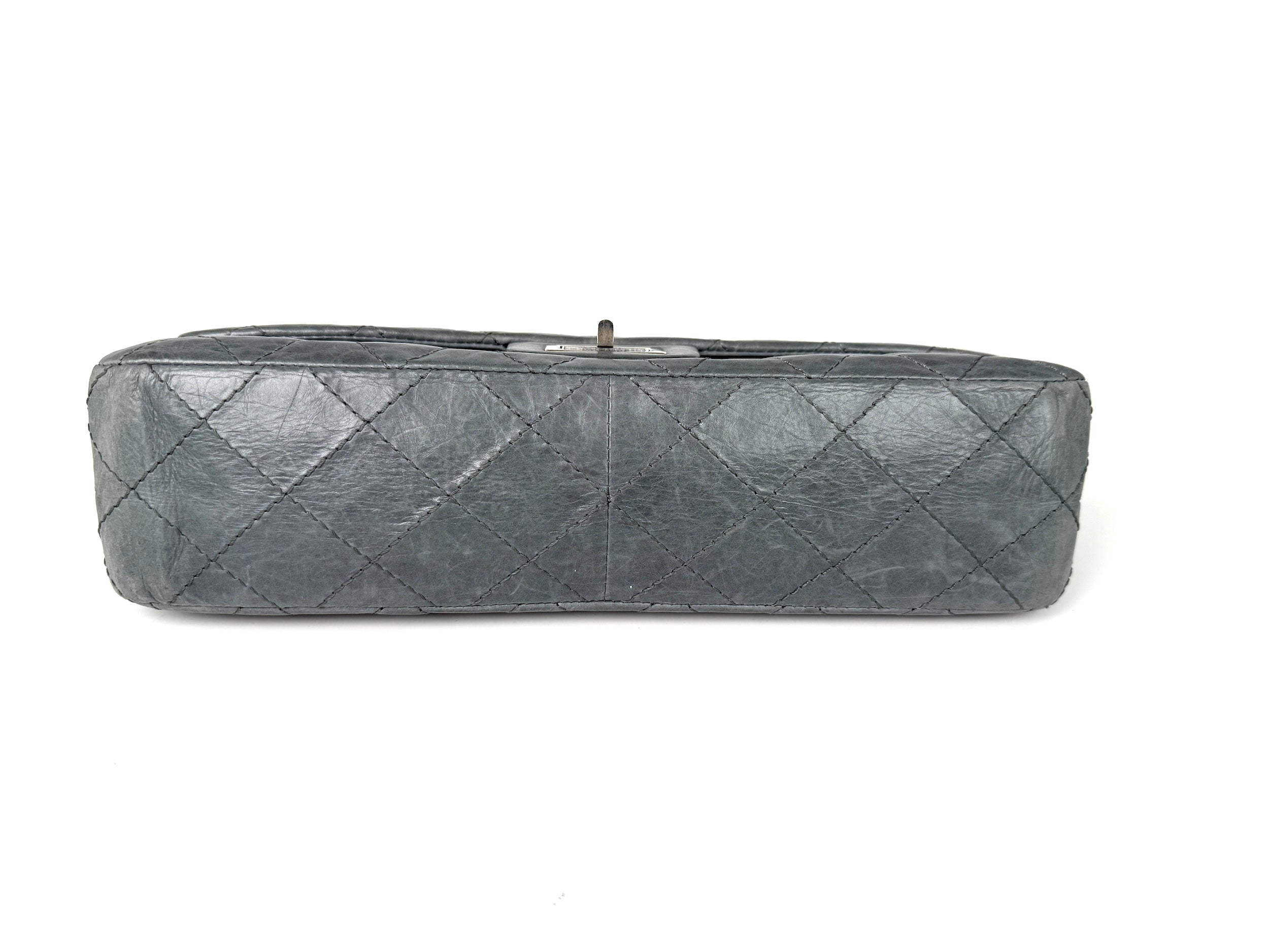 CHANEL Gray 227 2005 Reissue 2.55 Leather Shoulder Crossbody Bag