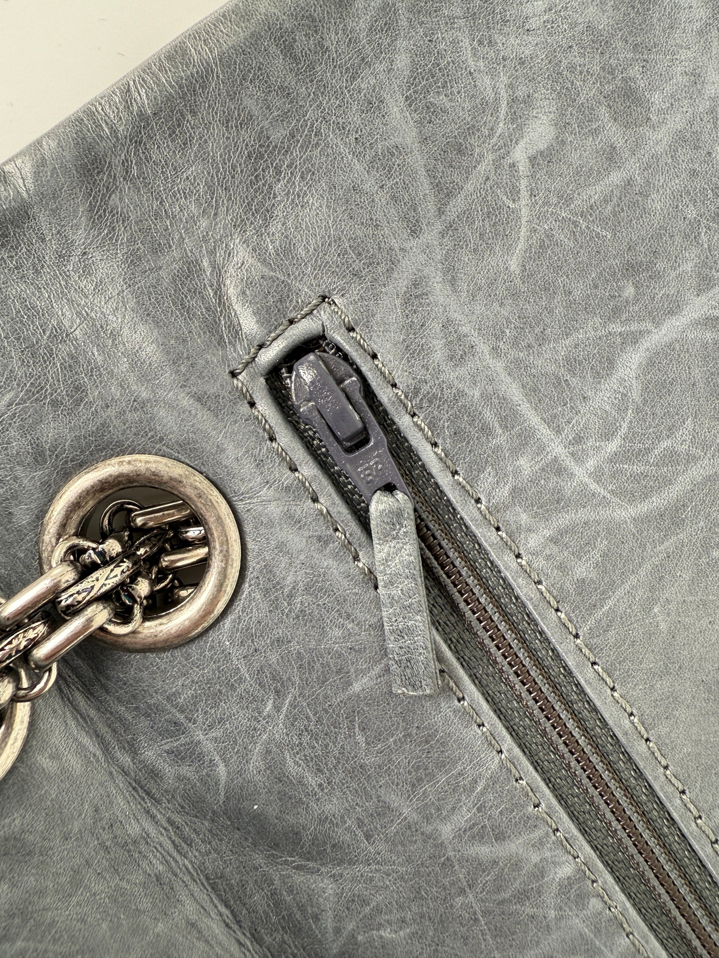 CHANEL Gray 227 2005 Reissue 2.55 Leather Shoulder Crossbody Bag