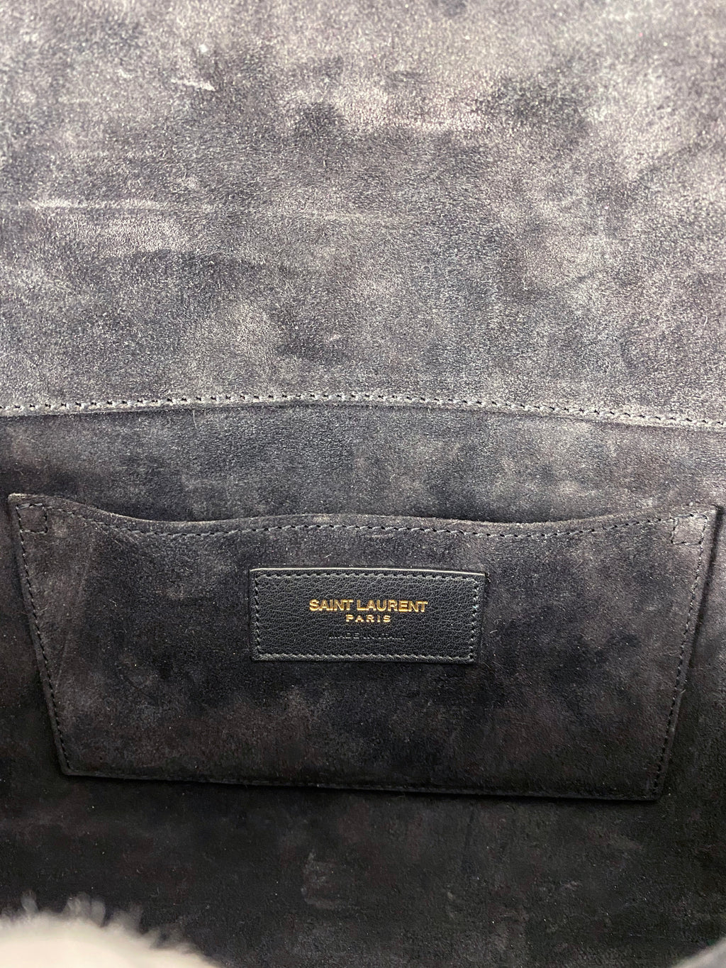 Saint Laurent Y Ligne Black Leather Clutch Bag
