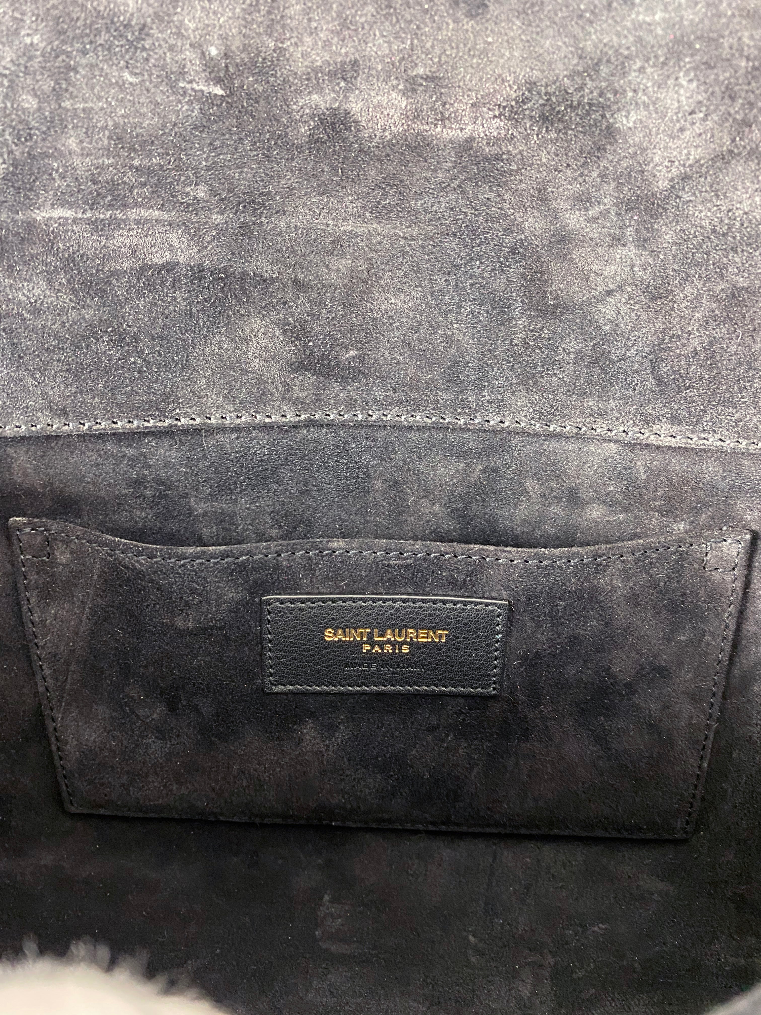 Saint Laurent Y Ligne Black Leather Clutch Bag
