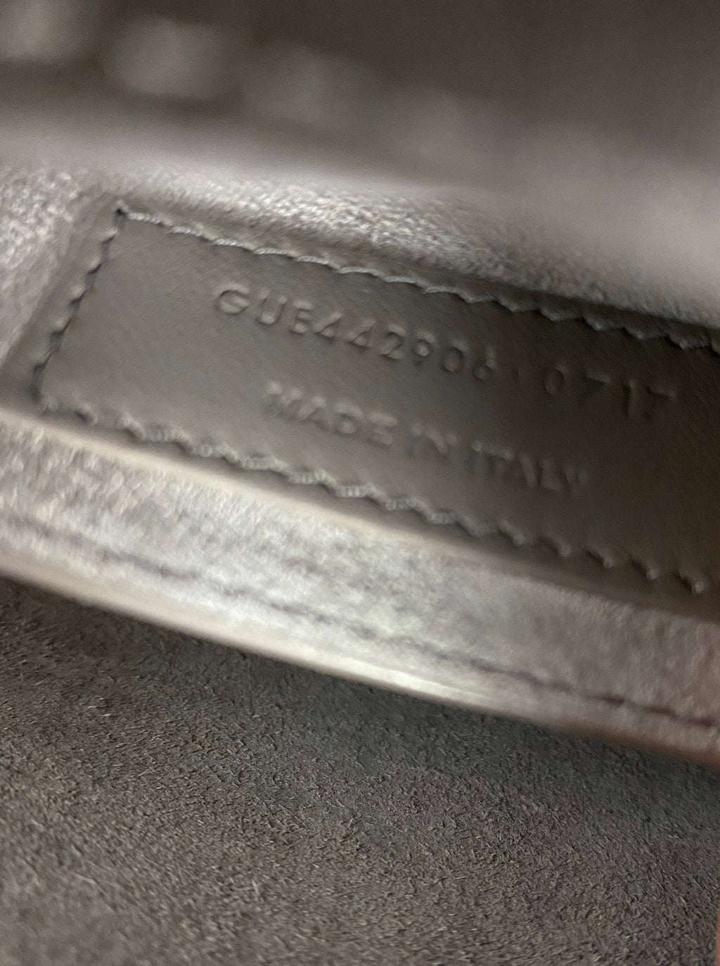 Saint Laurent Grey Croc Embossed Medium Sunset Bag