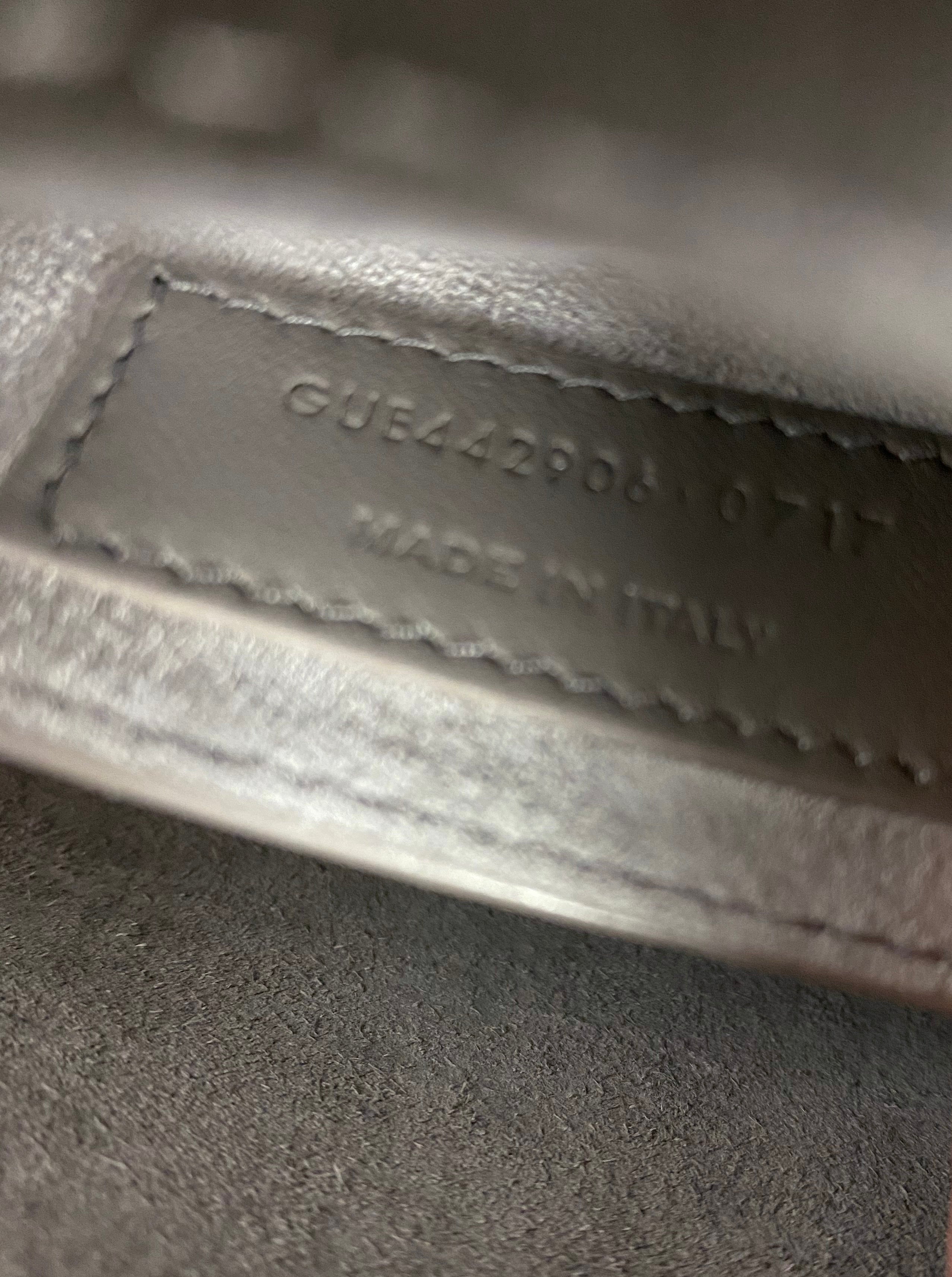 Saint Laurent Grey Croc Embossed Medium Sunset Bag