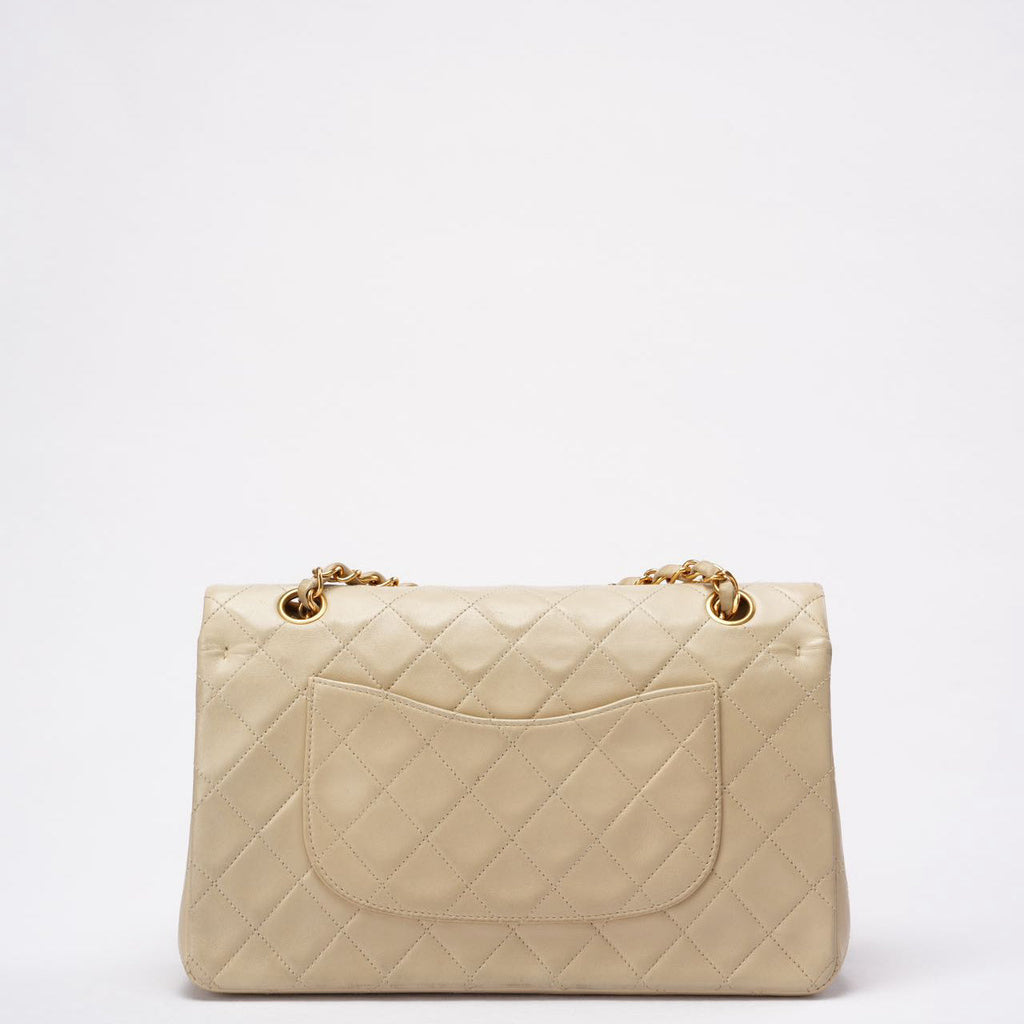 Chanel Beige Vintage Medium Classic Flap Lambskin 1996-1997