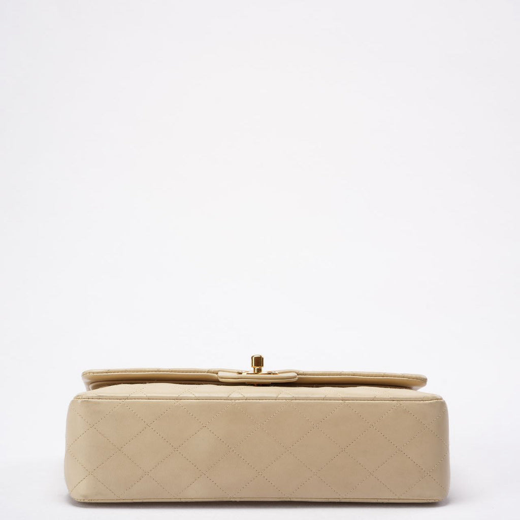 Chanel Beige Vintage Medium Classic Flap Lambskin 1996-1997