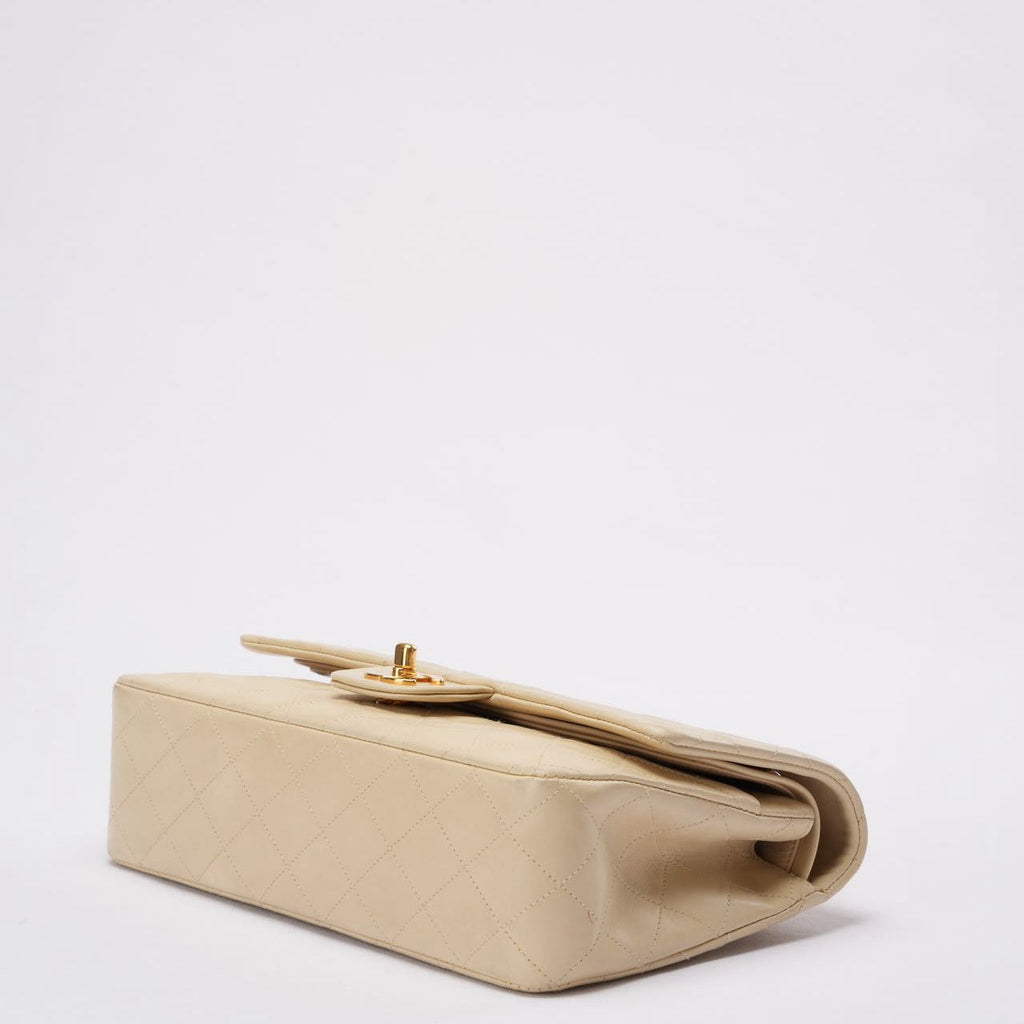 Chanel Beige Vintage Medium Classic Flap Lambskin 1996-1997
