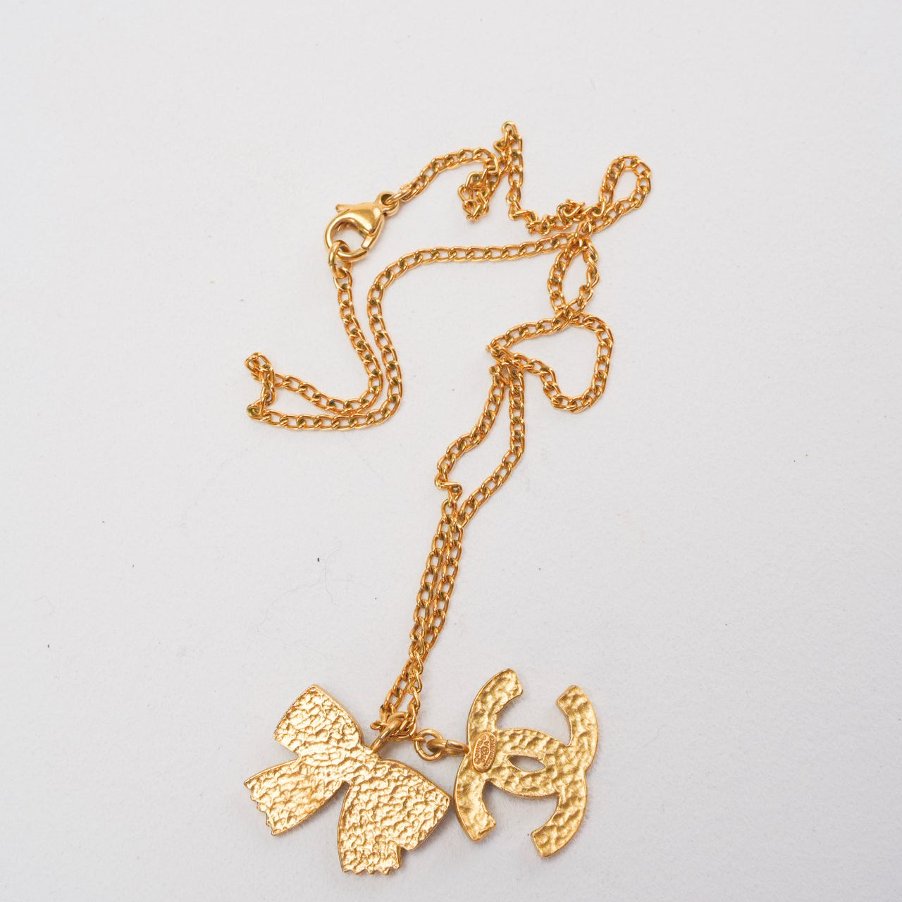 Chanel Vintage Black Gold CC Enamel Necklace