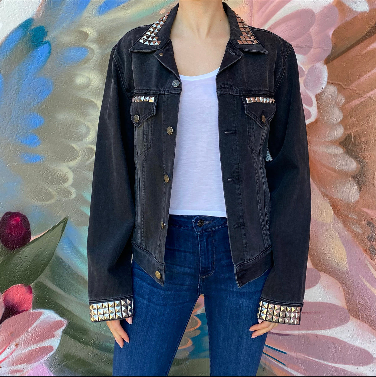Gucci Blind For Love Black Denim Studded Embroidered Jacket - M