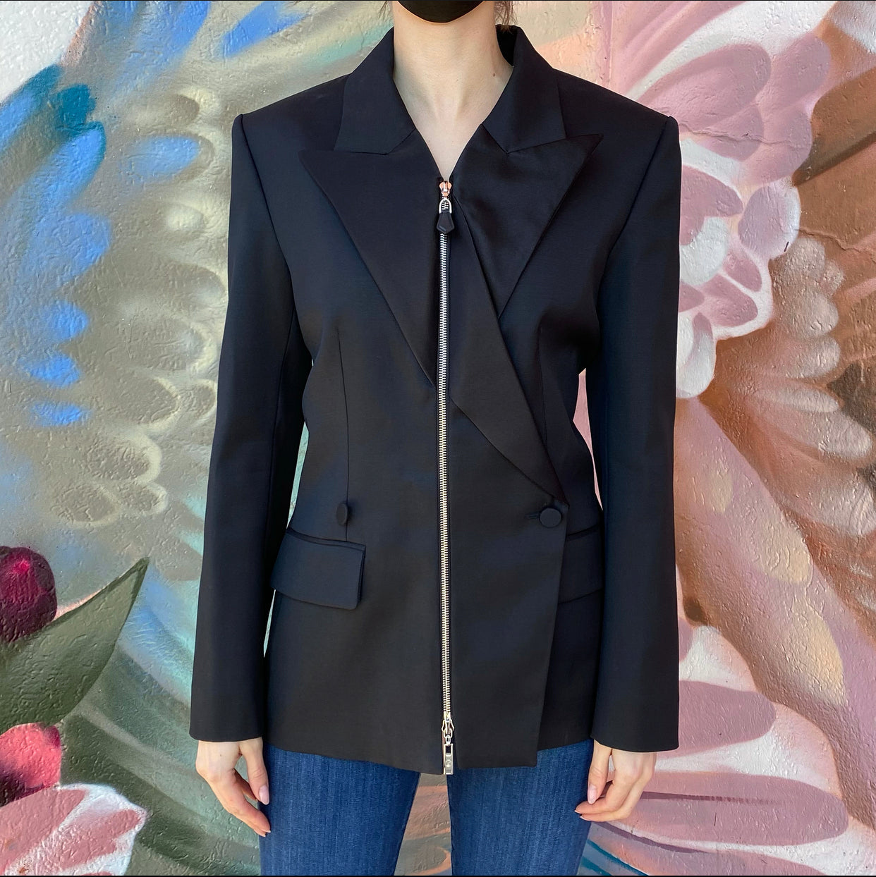 Louis Vuitton Black Zip Tuxedo Blazer - FR40 / USA 8