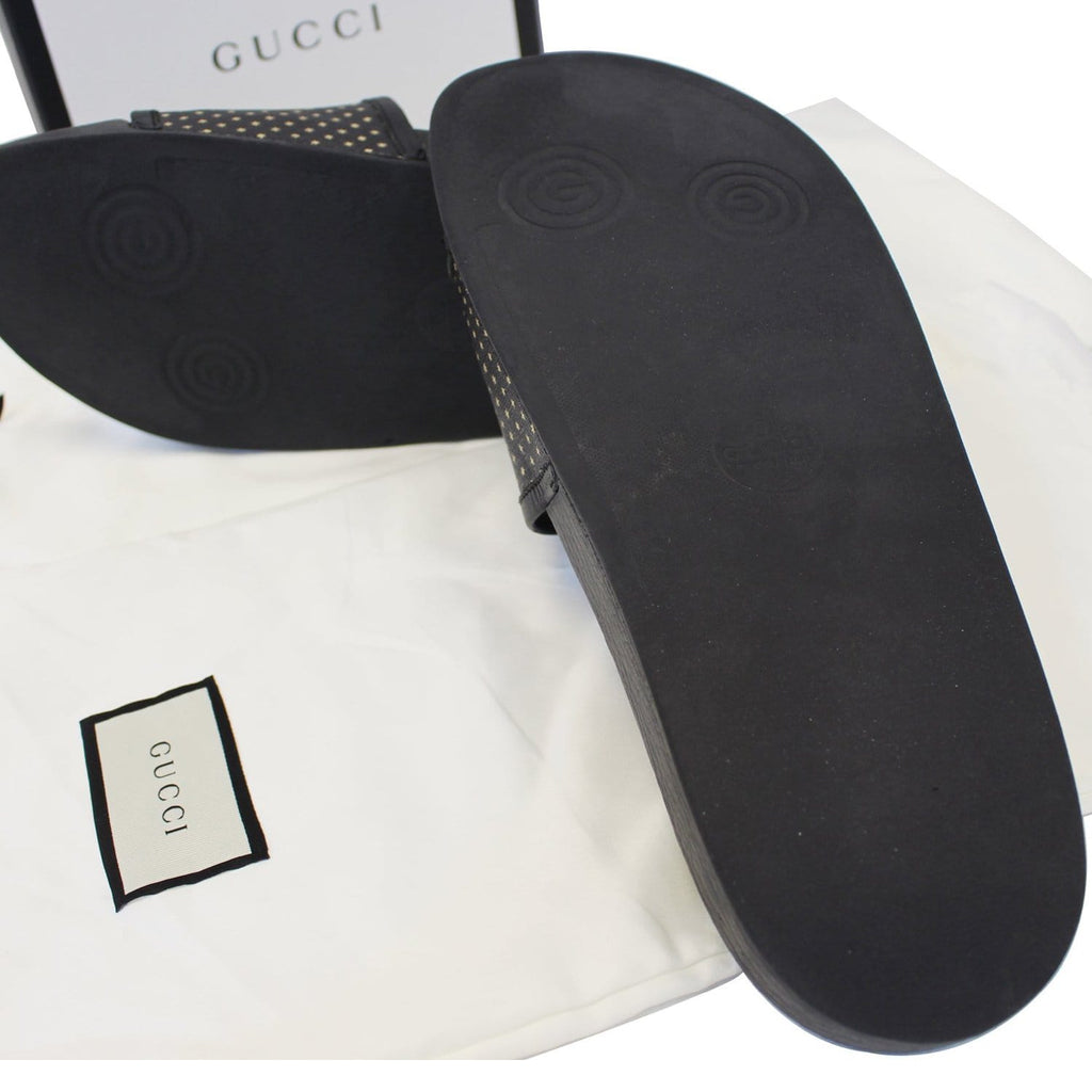 GUCCI Black Supreme Canvas Slide Sandal Size 11 519982 - Last Call