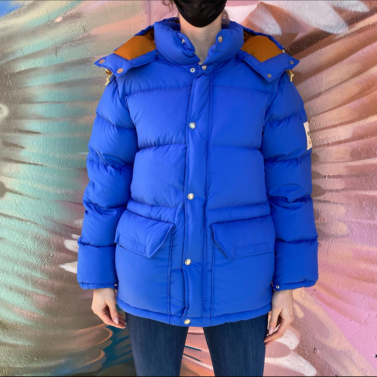 Gucci x The North Face Blue and Ochre Down Puffer Coat - XS