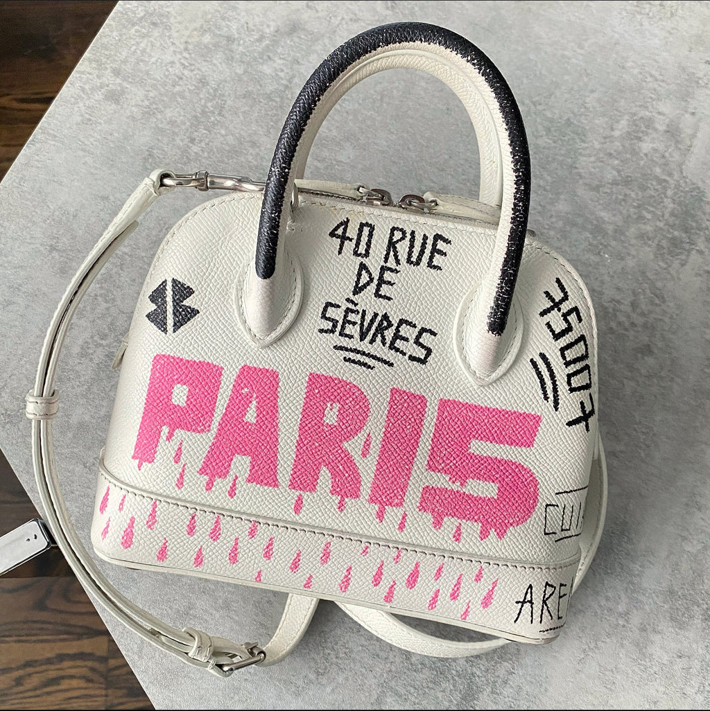 Balenciaga Limited Edition XXS Ville White Mini Crossbody Bag