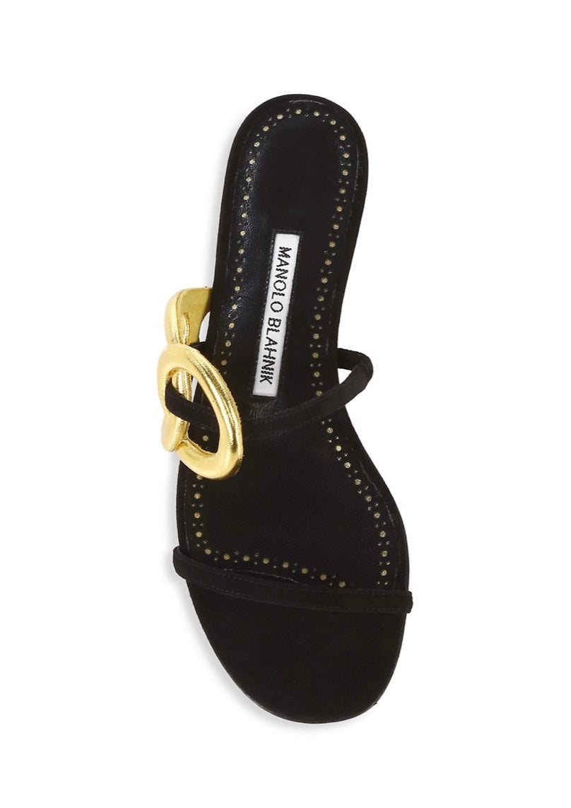 MANOLO BLAHNIK PIEDAD SLIDE SANDALS