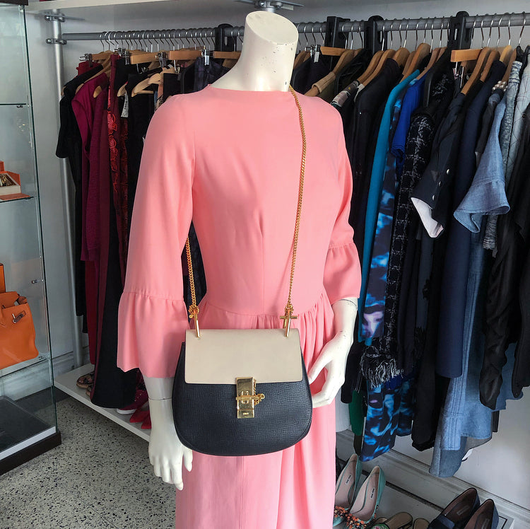 Chloe Drew Small Bicolor Chain Strap Shoulder Bag