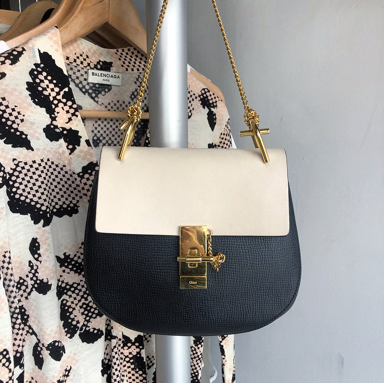Chloe Drew Small Bicolor Chain Strap Shoulder Bag