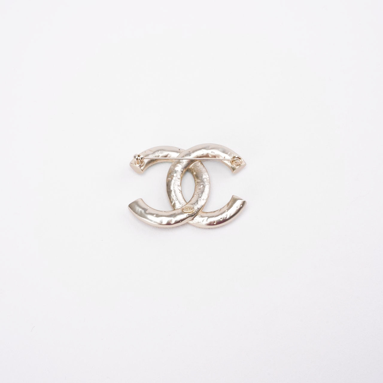 Chanel CC Green & Gold Metal Brooche