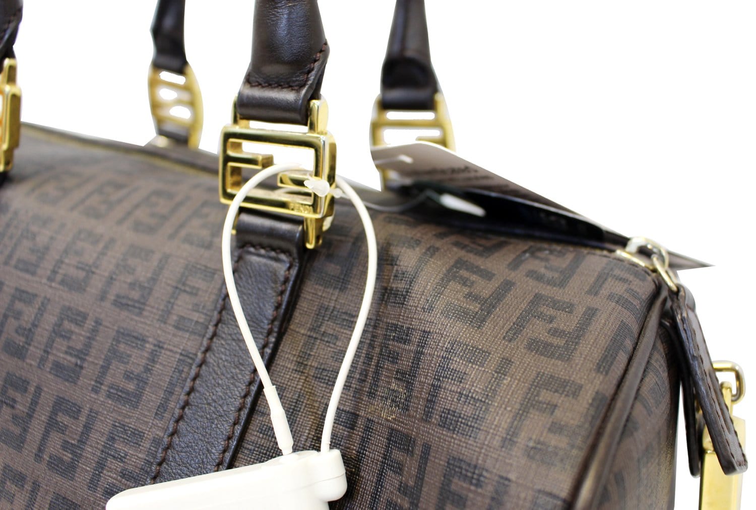 FENDI Zucchino Spalmati Canvas Forever Bauletto Boston Bag
