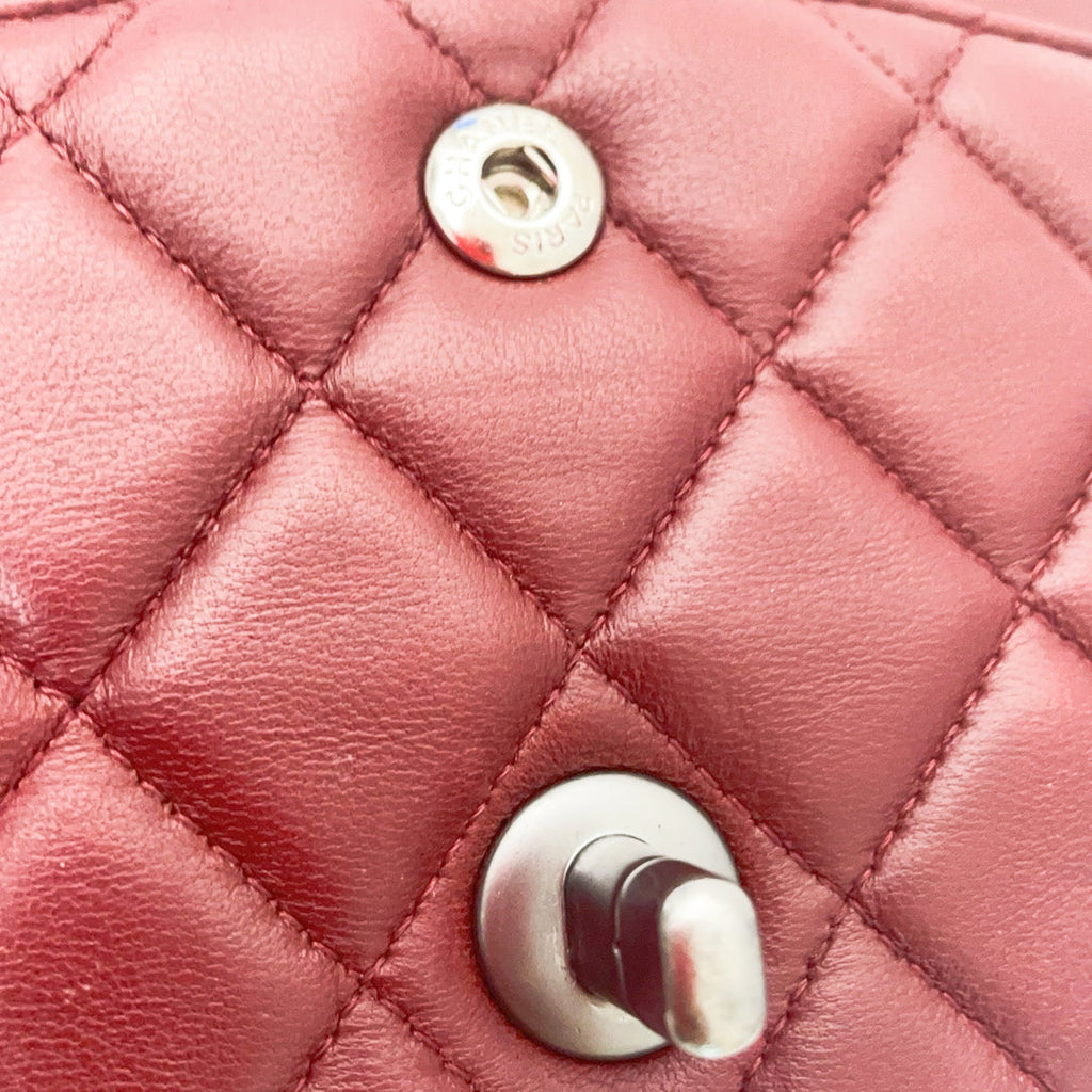 Chanel Burgundy Classic Double Flap Bag Lambskin 2008-2009