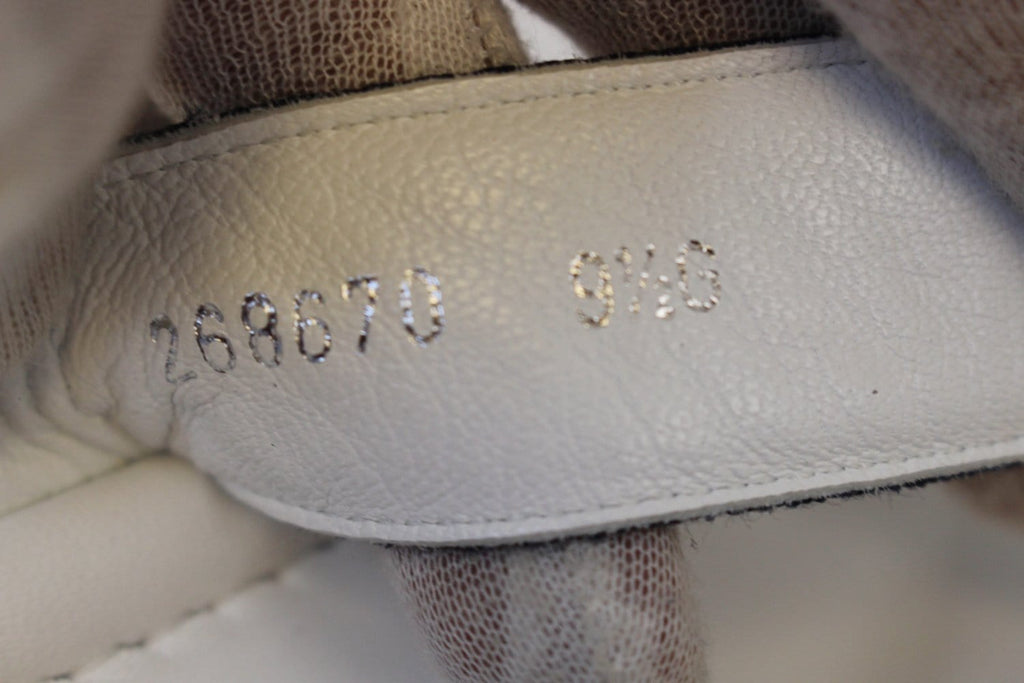 GUCCI Men's 9.1/2G white Guccissima Beach Web Thong FLIP-FLOP sandals